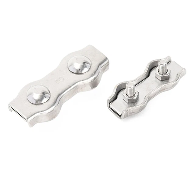 Pince duplex M5 10 pièces pince à câble 5 mm de diamètre 304 acier inoxydabl 2