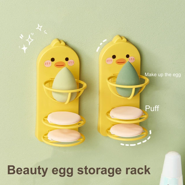 Belleza esponja estante golpe gratis fácil instalación maquillaje huevos