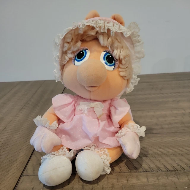 VTG 80s Muppet Babies Miss Piggy Plush Doll Hasbro Softies 11" Jim Henson 1983