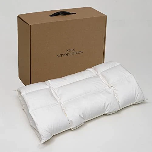 DOWNFORT Neck Pillow for Pain Relief Sleeping, Down Bed Pillow for Side Back ...