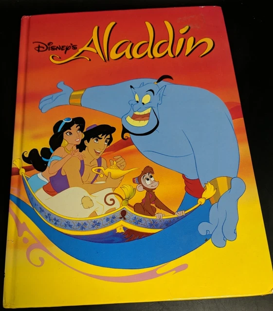 VINTAGE DISNEY'S ALADDIN 1993 Oversized Hardcover Book Excellent New ...