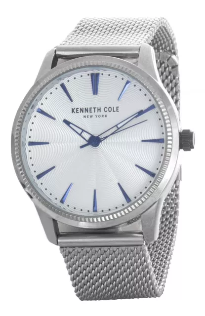 Kenneth Cole New York Fecha Acero Esfera Plateada Malla Reloj Hombre KC50877001