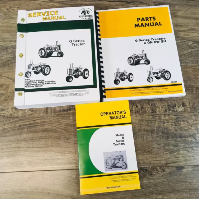 Service Parts Operators Manual John Deere G Gn Gw Gh Tractor Shop Book Repair