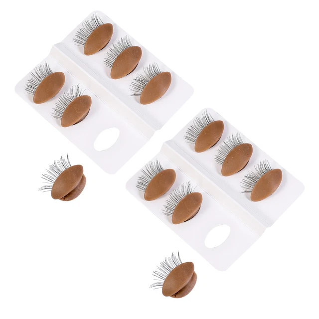 6 Pairs Kieselgel Pfropfendes Wimpernkopfmodell Übung Augenlider Ersatz