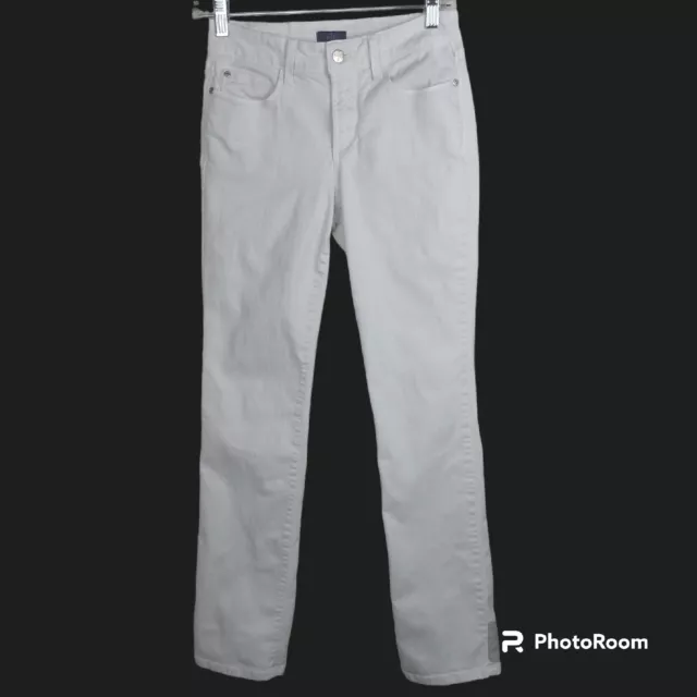 NYDJ Marilyn Straight White Jeans Women's Size 0 Lift Tuck Technology