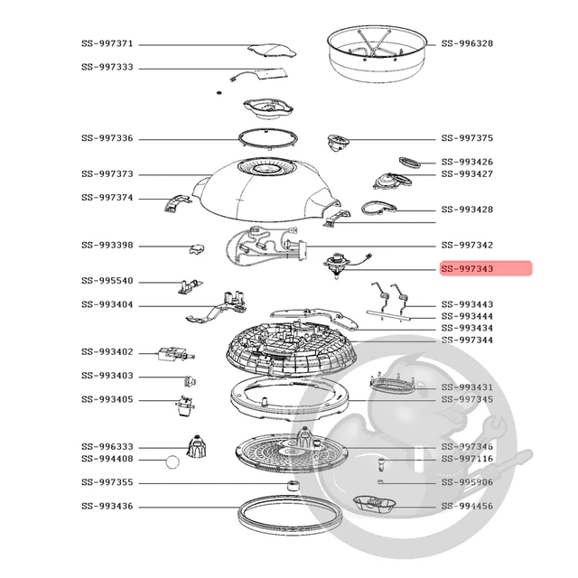 Joint Poussoir Bille COOKEO/MOULINEX SS-993403 - Pièce Détachée Robot Ménager, Compatible Multiples Modèles