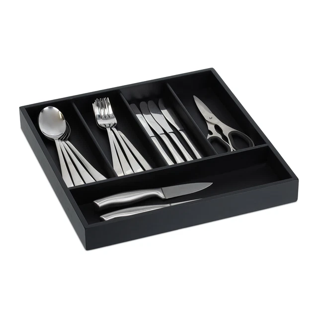 Organiseur Tiroir Osier Rectangulaire - Porte-Ustensiles Cuisine - Ventilation Naturelle - Marron Clair