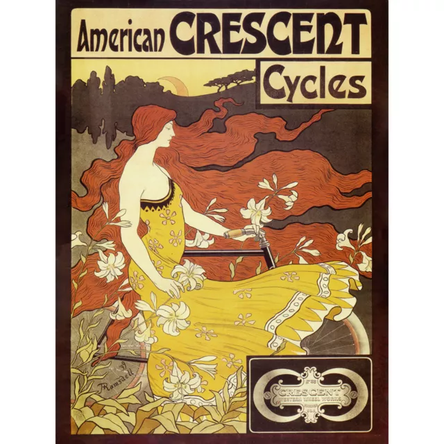Ramsdell American Crescent Cycles Nouveau Advert Huge Wall Art Poster Print