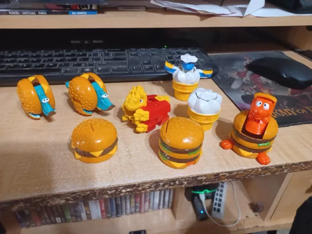 Lot Of 8 McDonald's 1990 Mcdino Happy Meal Toys 4 Different Types