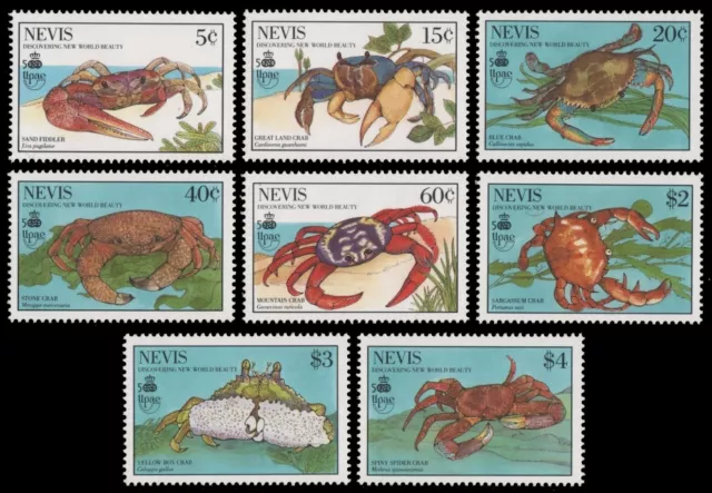 Nevis 1990 - Mi-Nr. 538-545 ** - MNH - Krabben / Crabs