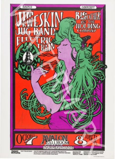Jim Kweskin - Big Brother Holding Company - Avalon Vintage Music Poster