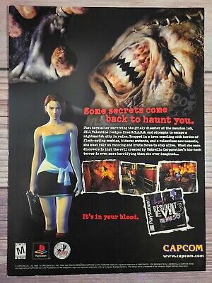 Resident Evil 3 Nemesis Playstation 1 PS1 Sega Dreamcast Promo Ad Print Poster C