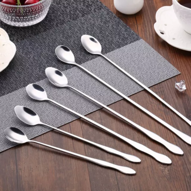 1pc creative stainless steel long handle coffee spoon stirring ice spoonB-wf