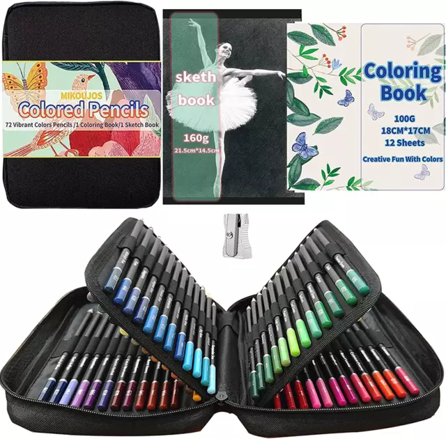 72 Color Artist Colored Pencils Kit, Art Supplies for Adult Coloring Books,Soft