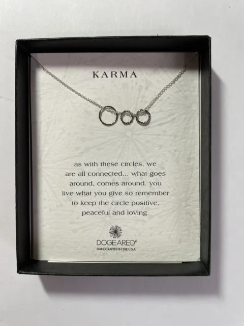 Dogeared Karma Necklace 3 Sparkle Rings On 18” Ss Chain