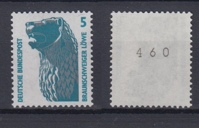 Bund 1448 u RM mit gerader Nummer SWK 5 Pf postfrisch gelbe Gummierung