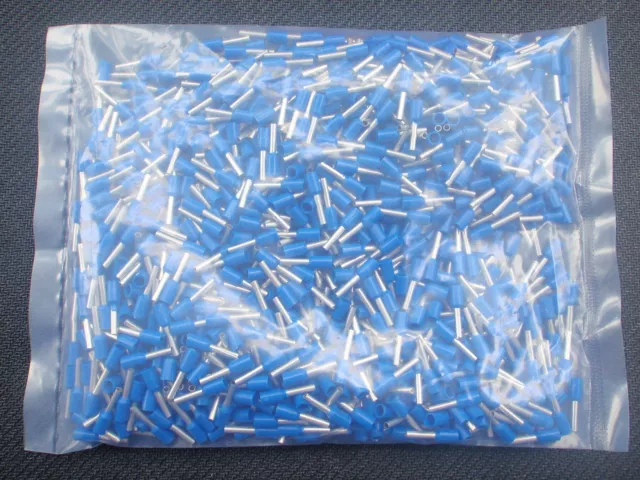 500Pc Wire Cord  End Ferrule Crimp Blue 18 Awg E1008