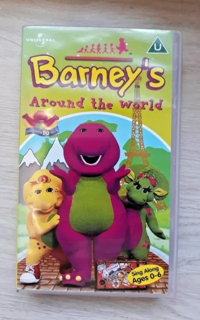 VHS BARNEY AROUND The World - Kids Childrens Favourites Video Pal £14. ...