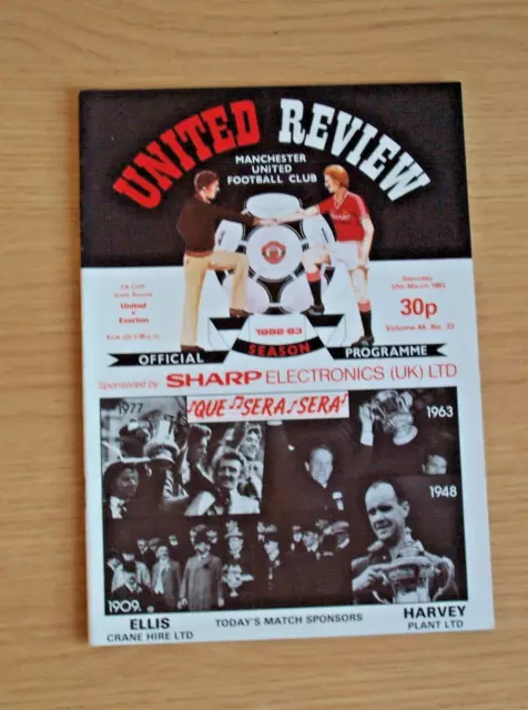 Manchester United Review Programme, Vintage 1983 FA Cup Game United v Everton