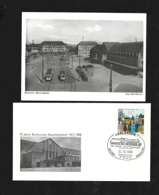 Bund BRD Karlsruhe 75 Jahre Haupt Bahnhof 1988