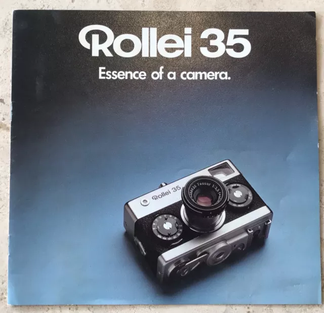 Folleto de película Rollei 35 Essence of a Camera 1973 de colección 35 mm