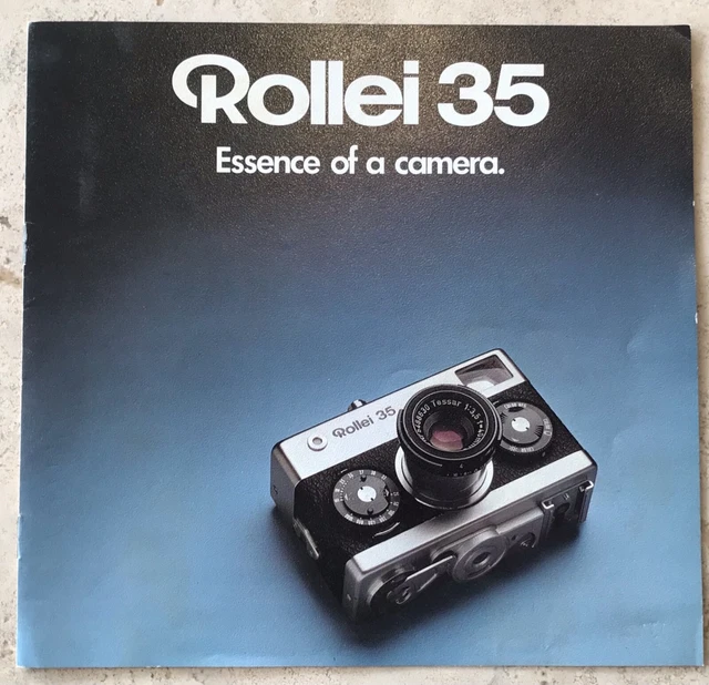 Folleto de película Rollei 35 Essence of a Camera 1973 de colección 35 mm