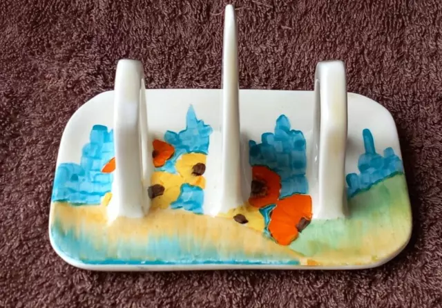 Clarice Cliff Three-Bar Toast Rack c.1930's