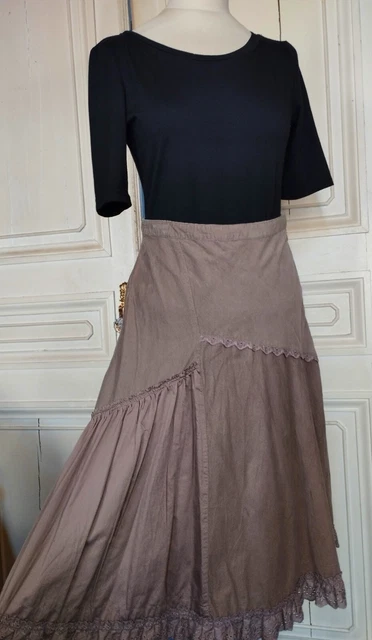 Jupe Vintage Rouge Velours - Taille M - Style Années 70 Fabriqué En France