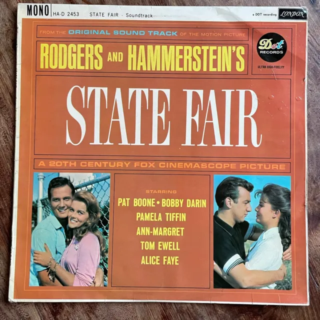 STATE FAIR SOUNDTRACK - RODGERS & HAMMERSTEIN   EX-(sleeve)/EX VINYL LP / FIRST