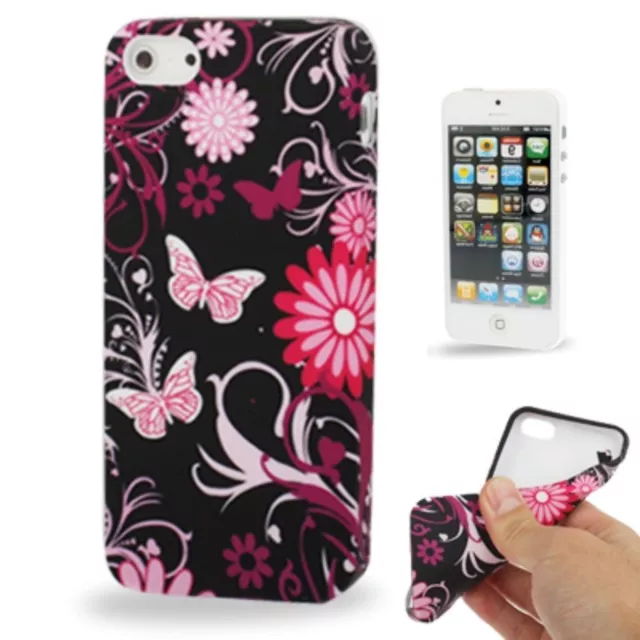 TPU Tapa Trasera Funda Protectora Flor Cubierta para Móvil Apple IPHONE 5