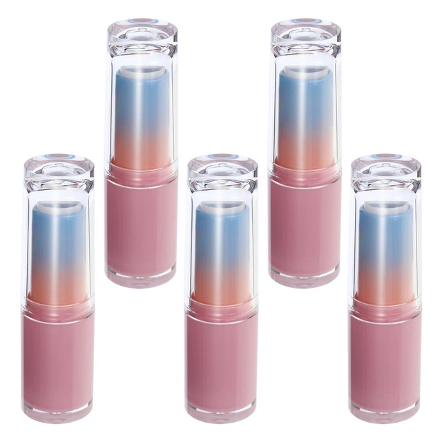 5 piezas tubo de plástico para lápiz labial tubo de bálsamo labial reutilizable