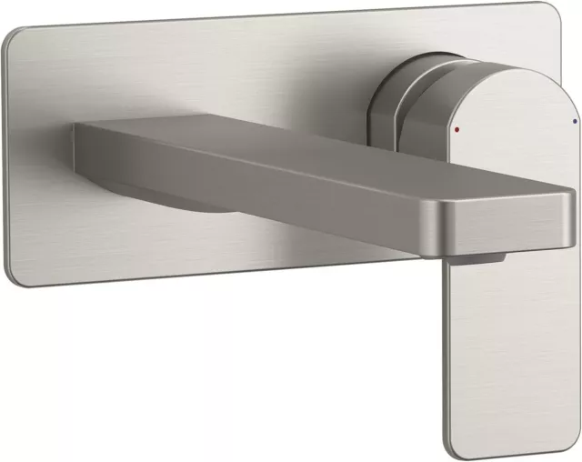 Kohler Parallel Wall-Mount Single-Handle Bathroom Sink Faucet, Vibrant Brushed N