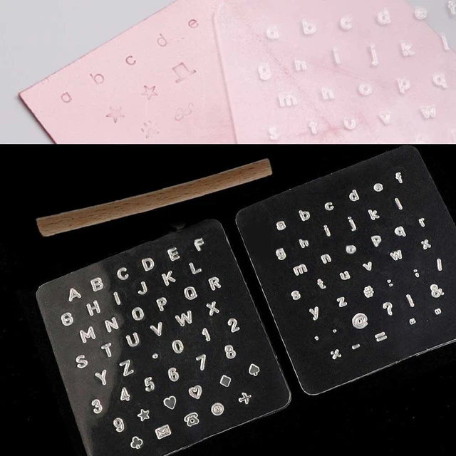 Juego de estampado de estampado de cuero número artesanal con mayúsculas/minúsculas alfabeto