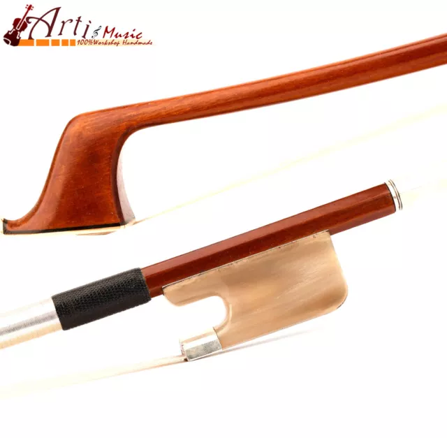 Top Master Pernambuco Double Bass Bow 4/4 White OX Frog Stiff 126g French Style