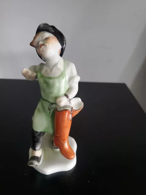 Herend Boy With Boots Shoemaker Porcelain Figurine #5247