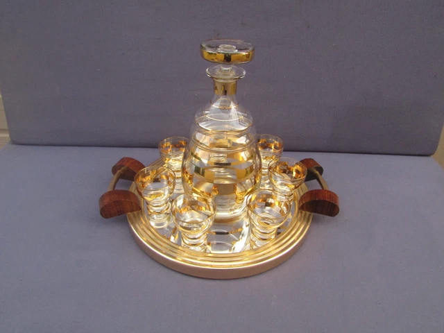 Plateau vintage avec miroir et anse