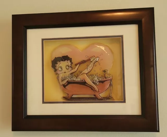 Betty Boop 3D Framed Die-Cut Wall Art 14.5"x17.5" Bubble Bath Shadow Box