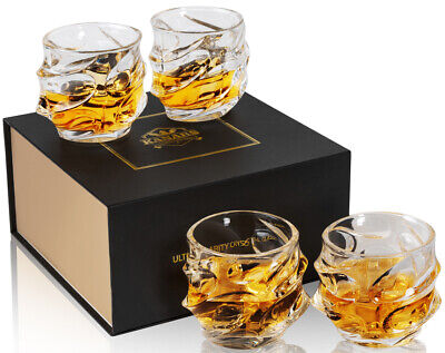Bicchieri Whisky Set di 4 Pezzi 320ml Bellissimo Regalo per gli uomini papà amic