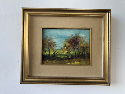 Quadro Paesaggio Boschivo Alberi Mattino nel Bosco Dipinto ad Olio di Aldo Bondi 