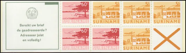 Surinam Markenheftchen 5 Luftpostmarken 5 und 60 Ct., Bereikt ... 1978