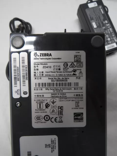 ZEBRA ZD410 DIRECT Thermal Barcode Label Printer 300dpi USB Bluetooth ...