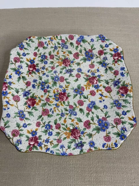 Royal Winton Grimwades Old Cottage Chintz Footed Bon Bon Dish Made In England 8”