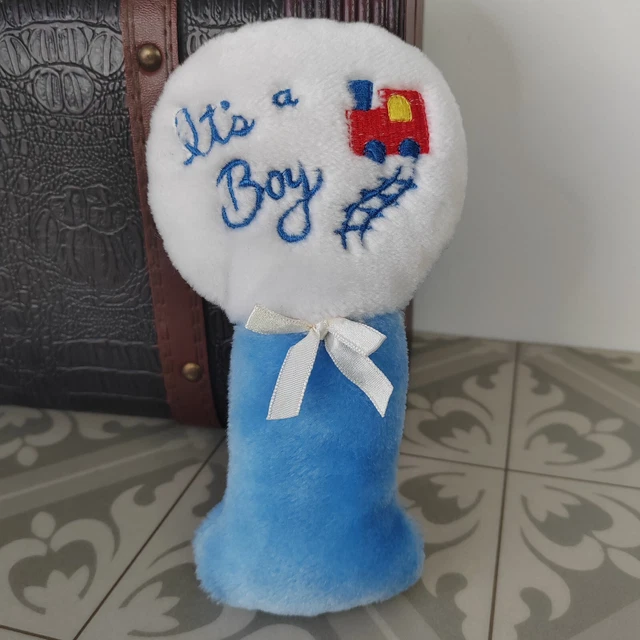VINTAGE EDEN BABY Boy Train Rattle Plush Soft Toy Blue £12.99 - PicClick UK