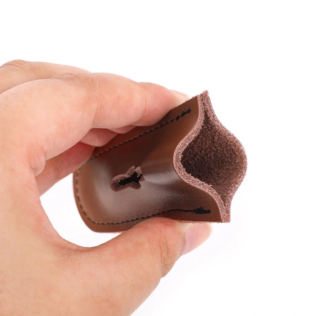 A Pair Of Bow Tip Protection Real Leather With Pure Handmade 81*47*3.5mm 7g