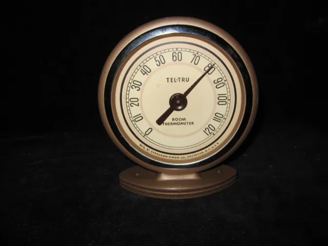 Vintage Tel-Tru Room Thermometer by Germanow-Simon Co Rochester N.Y.