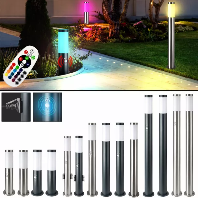 RGB LED Steh Leuchte Garten DIMMER Fernbedienung Steckdosen Außen Stand Lampe