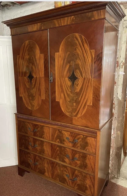 Antique Mahogany Linen Press