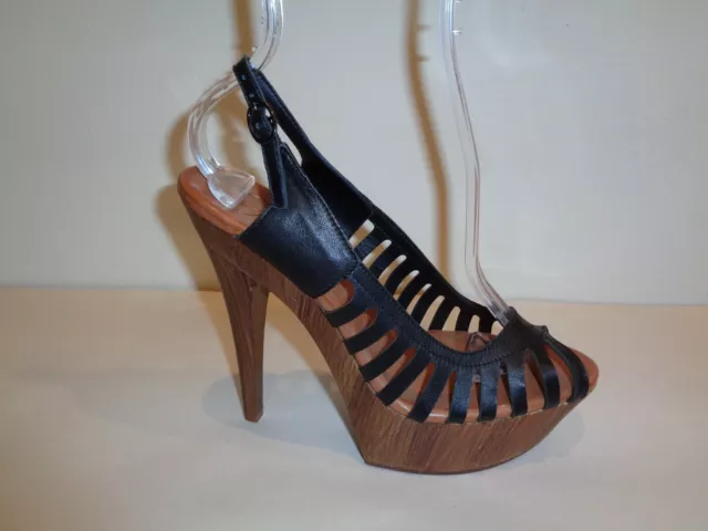 Jessica Simpson Size 8.5 M FINCH Black Leather Platform Sandals New Womens Shoes