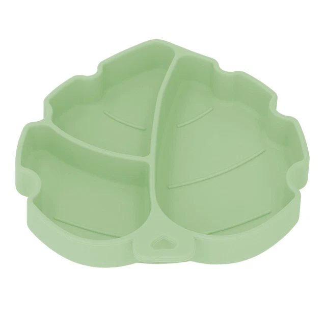 (Vert Clair)Assiette à Succion Pour Bébé Avec Zone Séparée En Silicone De Qualit