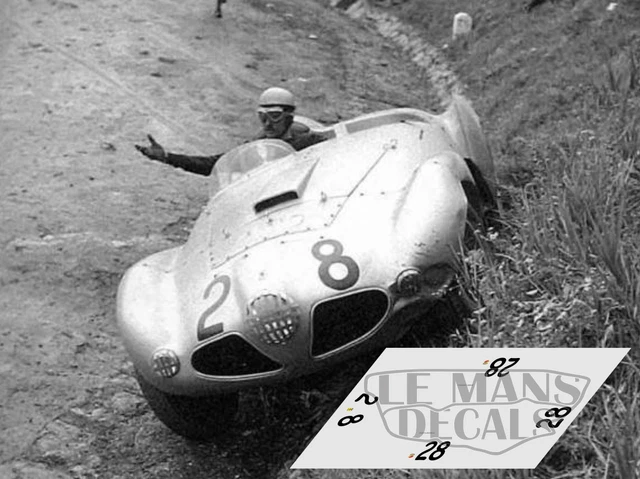 Adesivi Ferrari 340 MM Mille Miglia 1953 &ndash; Decalcomanie Per Modelli Scala 1:18, 1:24, 1:32, 1:43